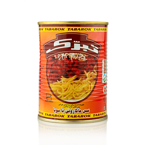 کنسرو مایه ماکارون 380گرم تبرک (20 عددی)